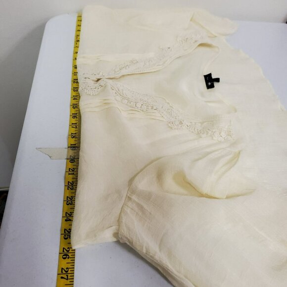 Spense Womens Sheer Gauzy Cottagecore Top Size 1X Ivory Bohemian Lightweight - Picture 7 of 12